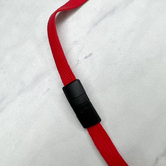 Red ID Badge Holder School Work Lanyard Necklace with Clasp - Picture 3 of 10